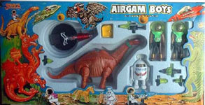 airgamboys 00298 - 2 alien simios con robot y diplodocus