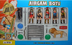 airgamboys 00618 - 2 gladiadores + 3 romanos con leon