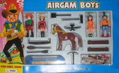 airgamboys 01482 - 2 Cow Boys + 2 Sioux con caballo y canoa