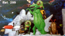 airgamboys 00299 - 2 alien simios con robot, tiranosaurio y arma láser