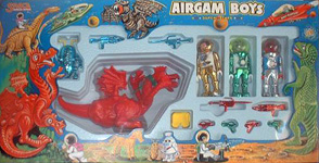 airgamboys 00424 - Astronauta con 2 alien y dracus