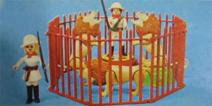 airgamboys 27402 - 4 exploradores safari con jaula de leones