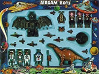 airgamboys 46605 - 3 astronautas + 3 alien calavera con Vampus, Docus, robot y cañon